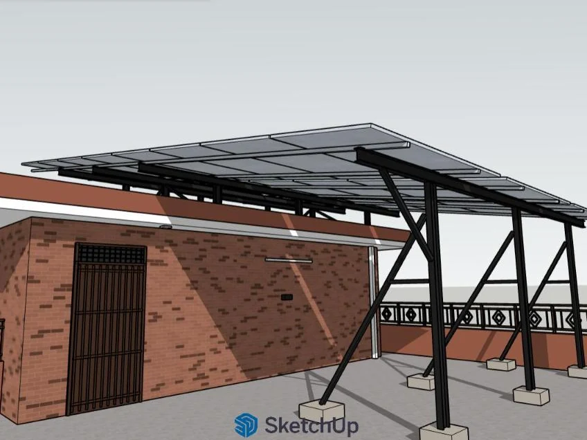The same view in the SketchUp model